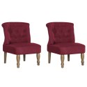VidaXL Krzesła w stylu francuskim, 2 szt., czerwone wino, tkanina