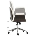 VidaXL Krzesło biurowe, białe, gięte drewno i sztuczna skóra