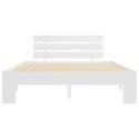VidaXL Rama łóżka z wezgłowiem, biała, 140x200 cm, lite drewno sosnowe