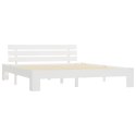 VidaXL Rama łóżka z zagłówkiem, biała, 160x200 cm, lite drewno sosnowe