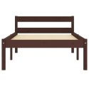 VidaXL Rama łóżka, ciemnobrązowa, lite drewno sosnowe, 90 x 200 cm