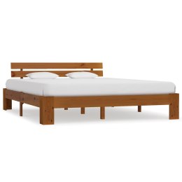VidaXL Rama łóżka z zagłówkiem, miodowa, 160x200 cm, drewno sosnowe