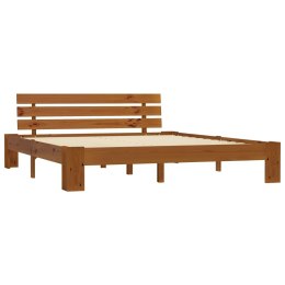 VidaXL Rama łóżka, miodowy brąz, lite drewno sosnowe, 180 x 200 cm