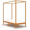 VidaXL Rama łóżka z baldachimem, miodowy brąz, lita sosna, 100x200 cm