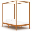 VidaXL Rama łóżka z baldachimem, miodowy brąz, lita sosna, 120x200 cm
