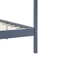 VidaXL Rama łóżka z baldachimem, szara, lita sosna, 120 x 200 cm