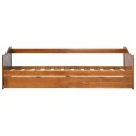 VidaXL Wysuwane łóżko, miodowy brąz, drewno sosnowe, 90x200 cm