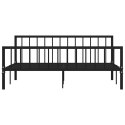 VidaXL Rama łóżka, czarna, metalowa, 180 x 200 cm