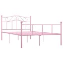 VidaXL Rama łóżka, różowa, metalowa, 160 x 200 cm