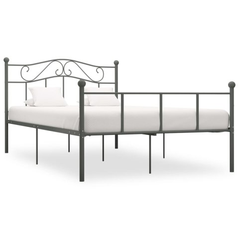 VidaXL Rama łóżka, szara, metalowa, 120 x 200 cm