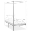 VidaXL Rama łóżka z baldachimem, biała, metalowa, 100 x 200 cm