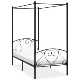 VidaXL Rama łóżka z baldachimem, czarna, metalowa, 100 x 200 cm