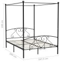 VidaXL Rama łóżka z baldachimem, czarna, metalowa, 160 x 200 cm
