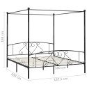 VidaXL Rama łóżka z baldachimem, czarna, metalowa, 180 x 200 cm