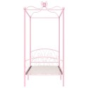 VidaXL Rama łóżka z baldachimem, różowa, metalowa, 100 x 200 cm