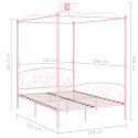 VidaXL Rama łóżka z baldachimem, różowa, metalowa, 120 x 200 cm