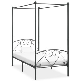 VidaXL Rama łóżka z baldachimem, szara, metalowa, 100 x 200 cm