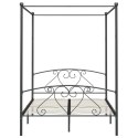 VidaXL Rama łóżka z baldachimem, szara, metalowa, 140 x 200 cm