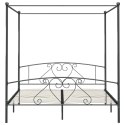 VidaXL Rama łóżka z baldachimem, szara, metalowa, 200 x 200 cm