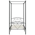 VidaXL Rama łóżka z baldachimem, szara, metalowa, 90 x 200 cm