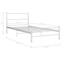 VidaXL Rama łóżka, biała, metalowa, 90 x 200 cm