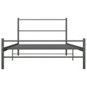 VidaXL Rama łóżka, szara, metalowa, 100 x 200 cm