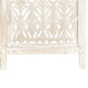 VidaXL Parawan 3-panelowy, rzeźbiony, biały, 120x165 cm, drewno mango