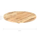 VidaXL Blat stołu, lite drewno mango, okrągły, 25-27 mm, 80 cm