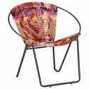 VidaXL Okrągłe krzesło, wielokolorowe, z tkaniny chindi