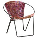 VidaXL Okrągłe krzesło, wielokolorowe, z tkaniny chindi