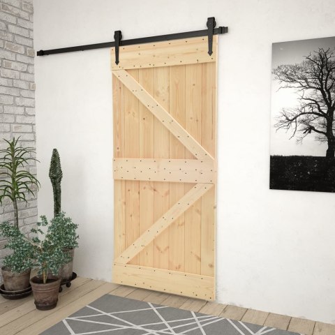 VidaXL Drzwi, 90x210 cm, lite drewno sosnowe