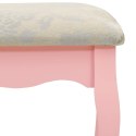 VidaXL Toaletka ze stołkiem, różowa, 50x59x136 cm, drewno paulowni