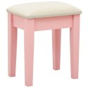 VidaXL Toaletka ze stołkiem, różowa, 65x36x128cm, drewno paulowni, MDF