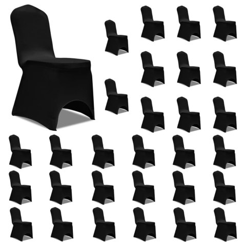 VidaXL Elastyczne pokrowce na krzesła, czarne, 30 szt.