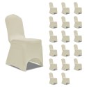 VidaXL Elastyczne pokrowce na krzesła, kremowe, 18 szt.