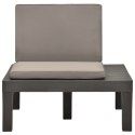 VidaXL Krzesła ogrodowe z poduszkami, 2 szt., plastik, antracytowe