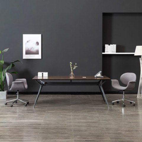 VidaXL Obrotowe krzesło biurowe, szare, tapicerowane tkaniną