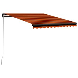 VidaXL Ręcznie zwijana markiza, 300 x 250 cm, pomarańczowo-brązowa