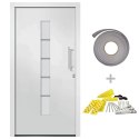 VidaXL Drzwi zewnętrzne, aluminium i PVC, białe, 100x210 cm
