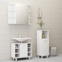 VidaXL 3-cz. zestaw mebli łazienkowych, wysoki połysk, biały