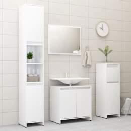 VidaXL 4-cz. zestaw mebli łazienkowych, wysoki połysk, biały