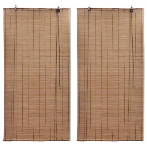 VidaXL Bambusowe rolety, 2 szt., 120 x 220 cm, brązowe
