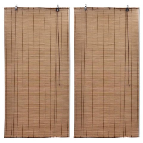 VidaXL Bambusowe rolety, 2 szt., 80 x 160 cm, brązowe
