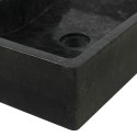 VidaXL Szafka łazienkowa z 2 umywalkami, drewno tekowe, czarny marmur