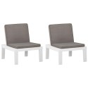VidaXL Krzesła ogrodowe z poduszkami, 2 szt., plastik, białe