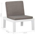 VidaXL Krzesła ogrodowe z poduszkami, 2 szt., plastik, białe
