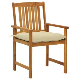VidaXL Krzesła ogrodowe z poduszkami, 4 szt., lite drewno akacjowe