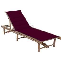 VidaXL Ogrodowy leżak z poduszką, bambusowy