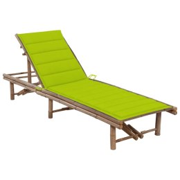 VidaXL Ogrodowy leżak z poduszką, bambusowy