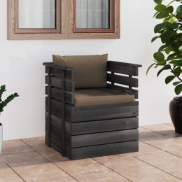 VidaXL Ogrodowy fotel z palet z poduszkami, drewno sosnowe